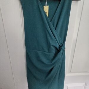 Elegant Teal Wrap Dress